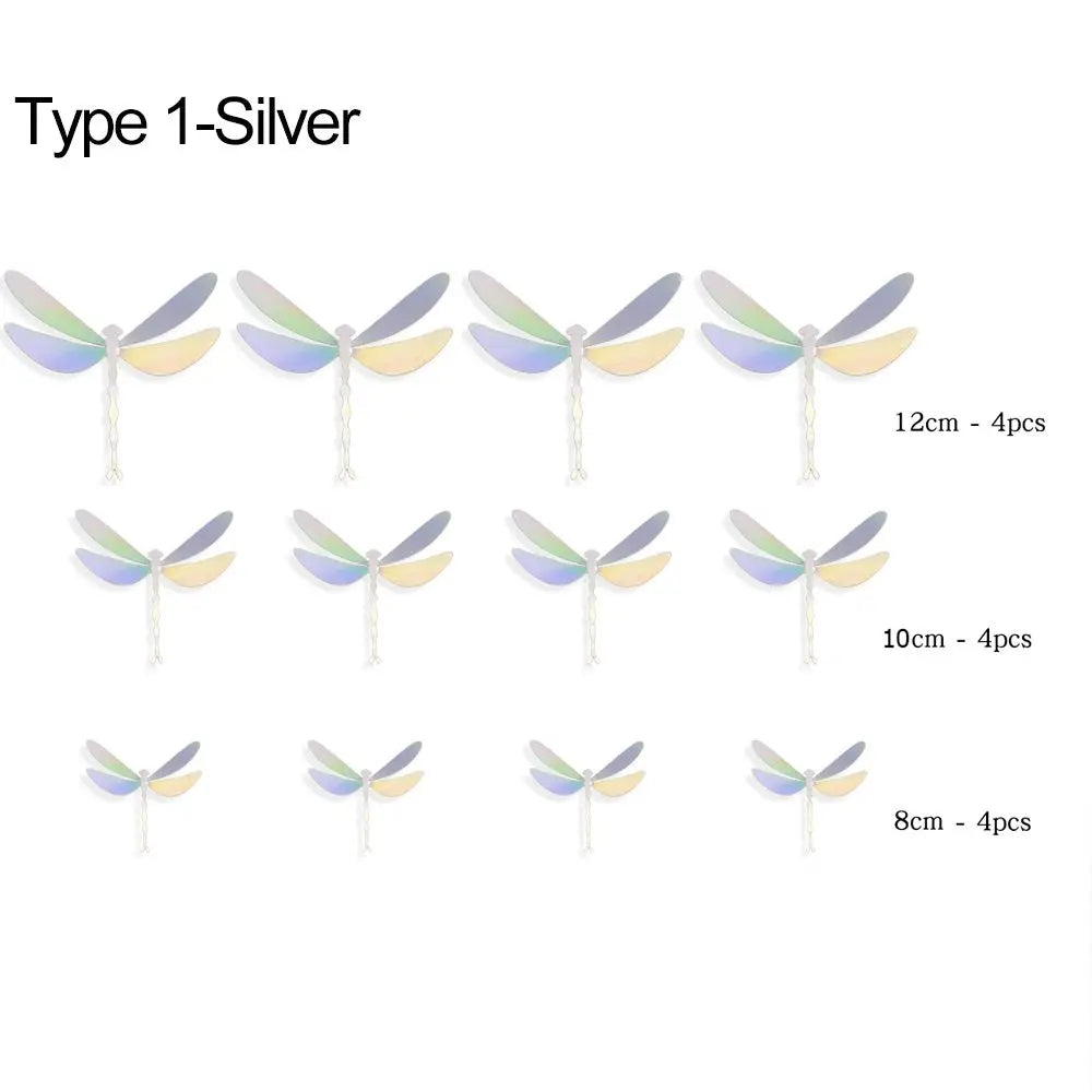 Set von Type 1-Silber-Schmetterlings-Wandaufklebern in verschiedenen Größen und Farben