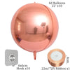 A pink 4D balloon is shown with a hook and ribbon, along with accessories for party decoration.