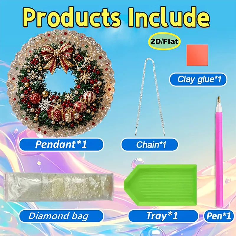 Pearl Diamond Painting Christmas Ornament Craft Kit