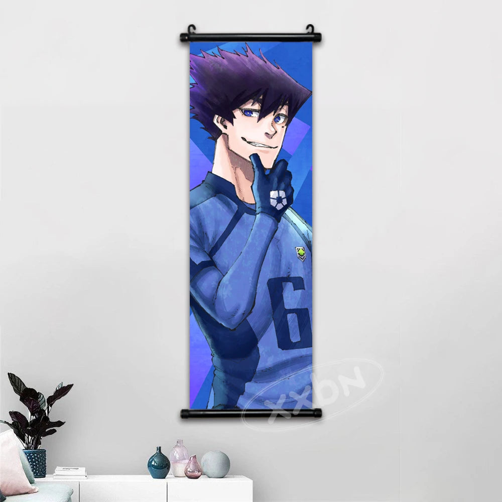 Anime canvas wall art poster featuring Isagi Yoichi and Chigiri Hyoma in a sports uniform.