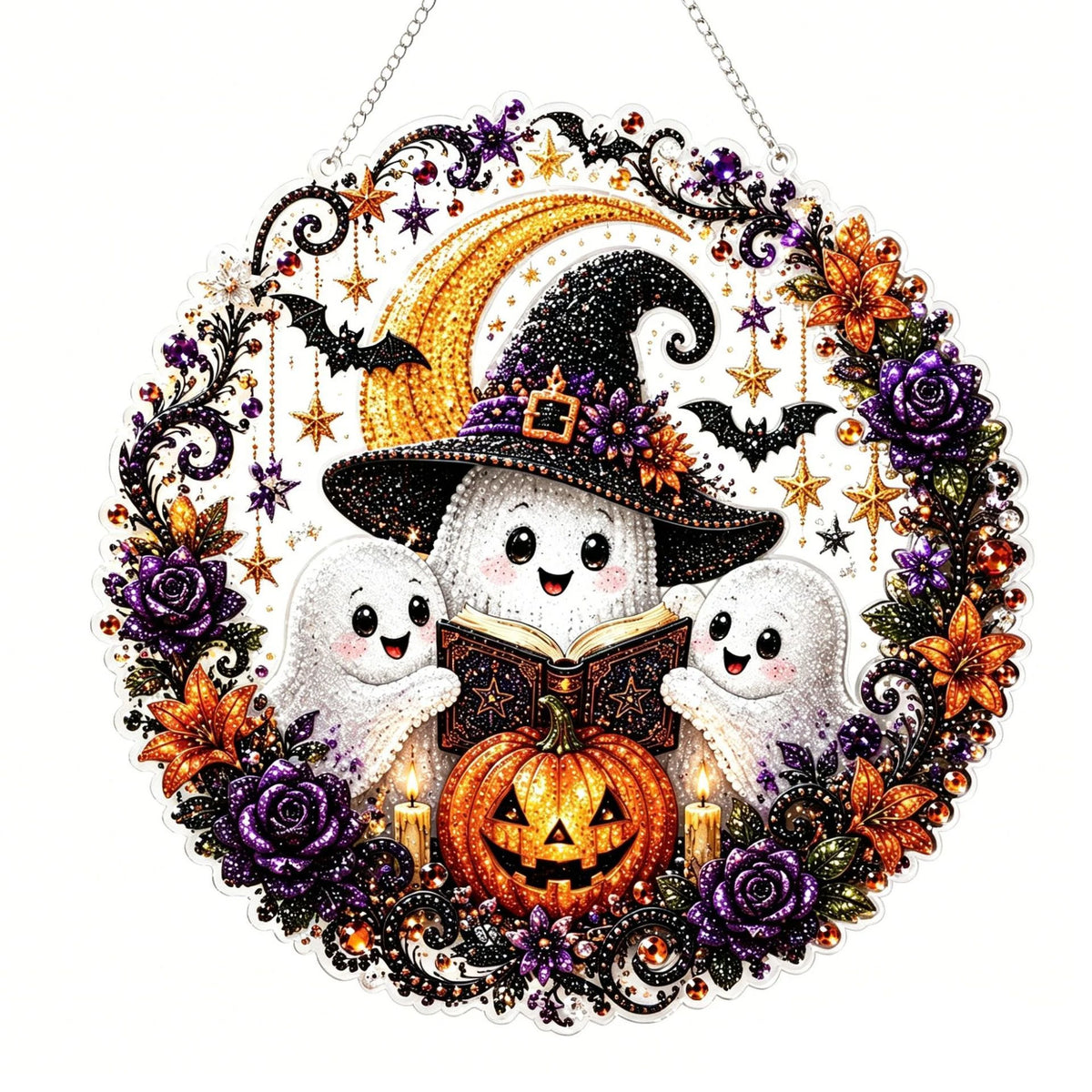 Halloween Ghost Pearl Painting Kit – Autumn DIY Craft Set for Adults