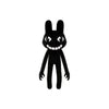 Black plush toy set featuring a cat, dog, penguin, and bunny.