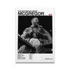 Schwarz-weißes Foto von Conor McGregor mit dem Text The Notorious McGregor UFC und Kampfstatistiken.