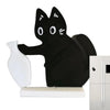 Black magnetic acrylic cat whiskers decor mounted on a white base