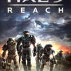 Halo Reach title screen featuring a futuristic soldier standing in a dramatic, dark environment.