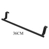 Porte-serviette en acier inoxydable noir sur porte avec supports de montage ajustables