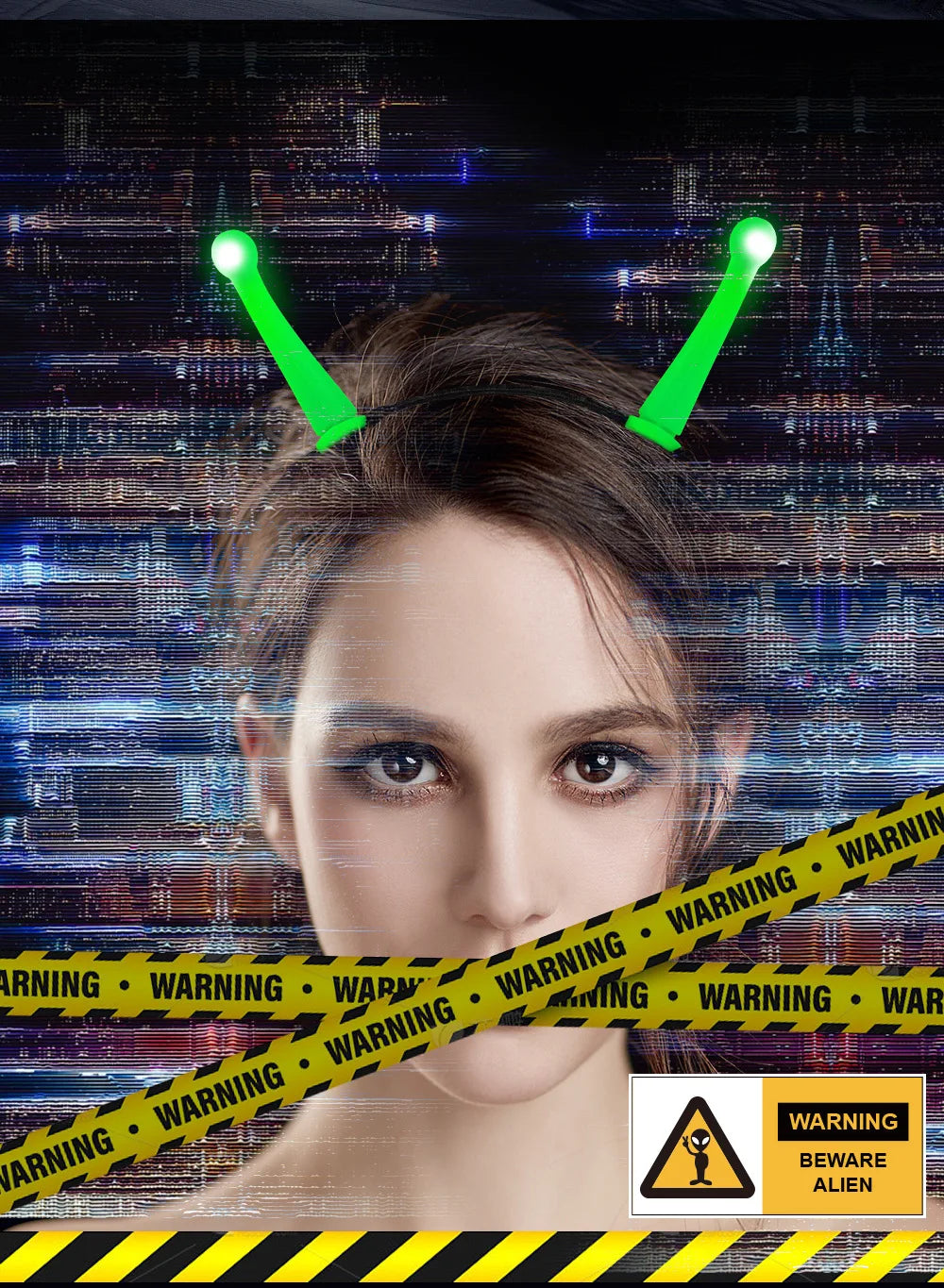 Glowing Alien Antenna Headband for Halloween & Cosplay