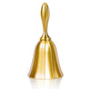 Ornate brass hand call bell with a flared base and a slender handle.