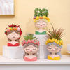 Resin Cartoon Girl Flower Planter