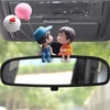A set of cute couple balloon car ornaments featuring two stylized figures with pink and blue accents.
