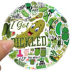 A circular sticker pack featuring cartoon pickles and pickle-themed text like I Got Pickled.