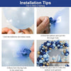 Installation tips showing how to make a garland using balloons and strips for a party decoration