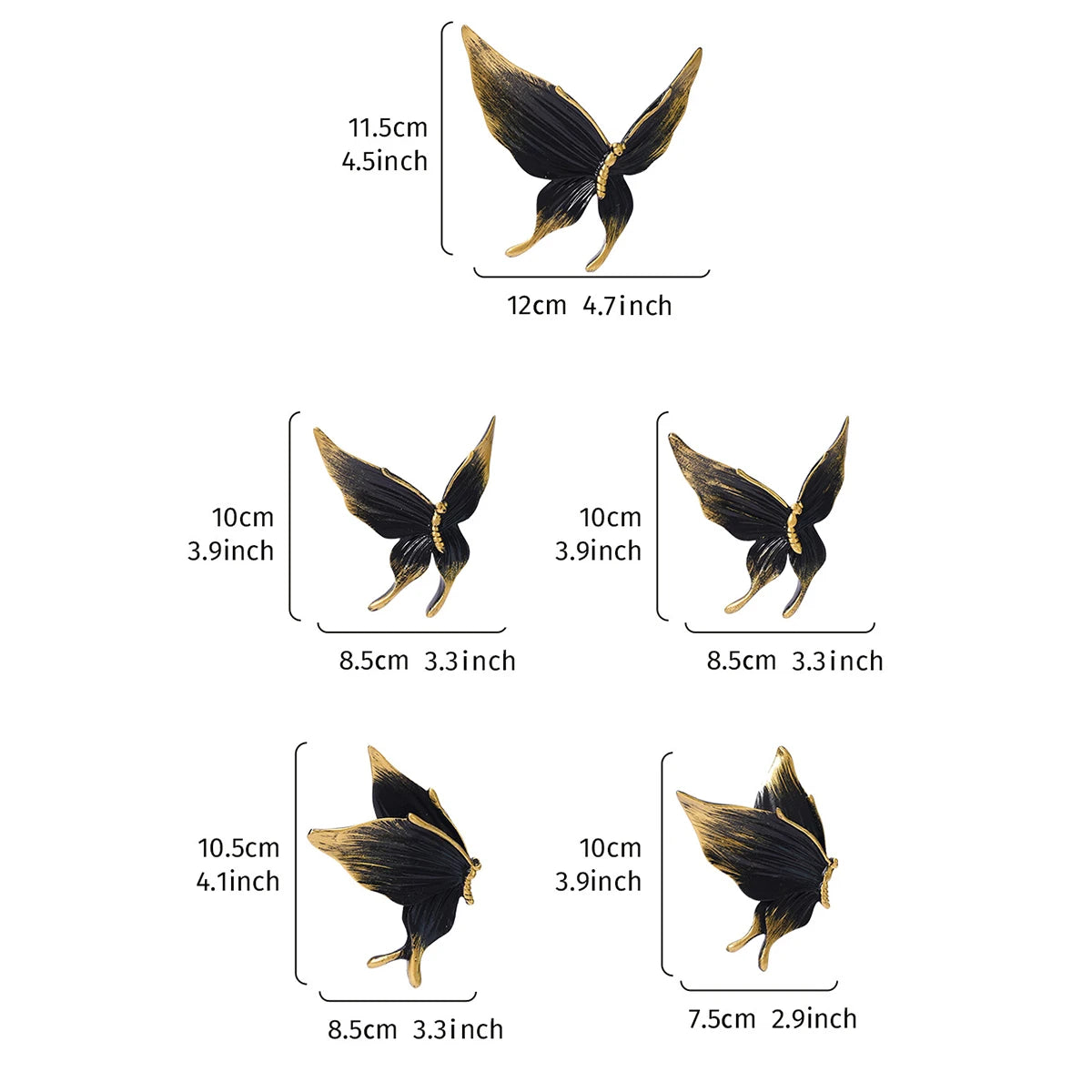 Handcrafted Resin Butterfly Wall Decor Set