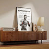 A framed canvas wall art print featuring a black and white portrait of a boxing fighter named Nurmagomedov.