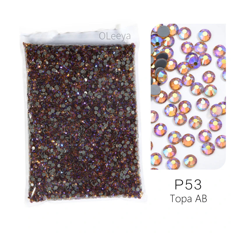 P53 Topa AB hotfix glass rhinestones in mixed sizes and colors