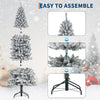 7.5 Ft Pre-Lit Pencil Christmas Tree with LED Lights and Metal Stand