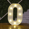A glowing white alphabet letter light shaped like the number zero, illuminating a dark green background.