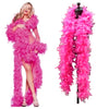Bright pink natural turkey feather boa used for costumes and crafts