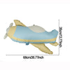 A light blue and beige foil balloon shaped like a bear with a heart design.