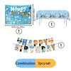 A set of blue dog themed disposable tableware for birthday and picnic parties
