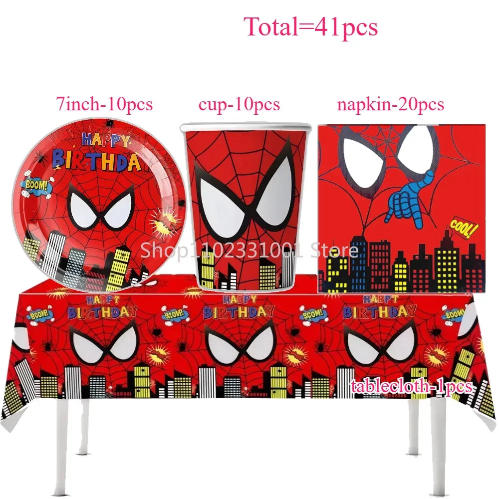 Superhero Birthday Party Tableware and Decoration Kit