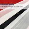 Close-up view of a striped flag banner with a black and white design.