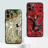 A pair of phone cases featuring different designs, including a city map and an anime character, for an Akatsuki Soft TPU phon