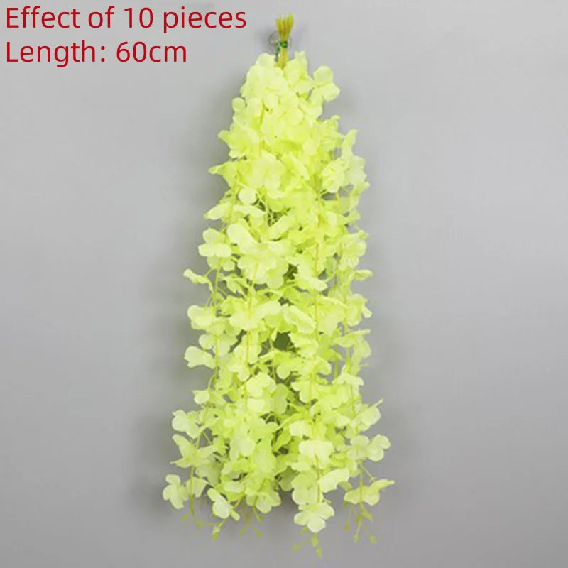 A long, vertical garland of light yellow artificial flowers, measuring 60cm in length.