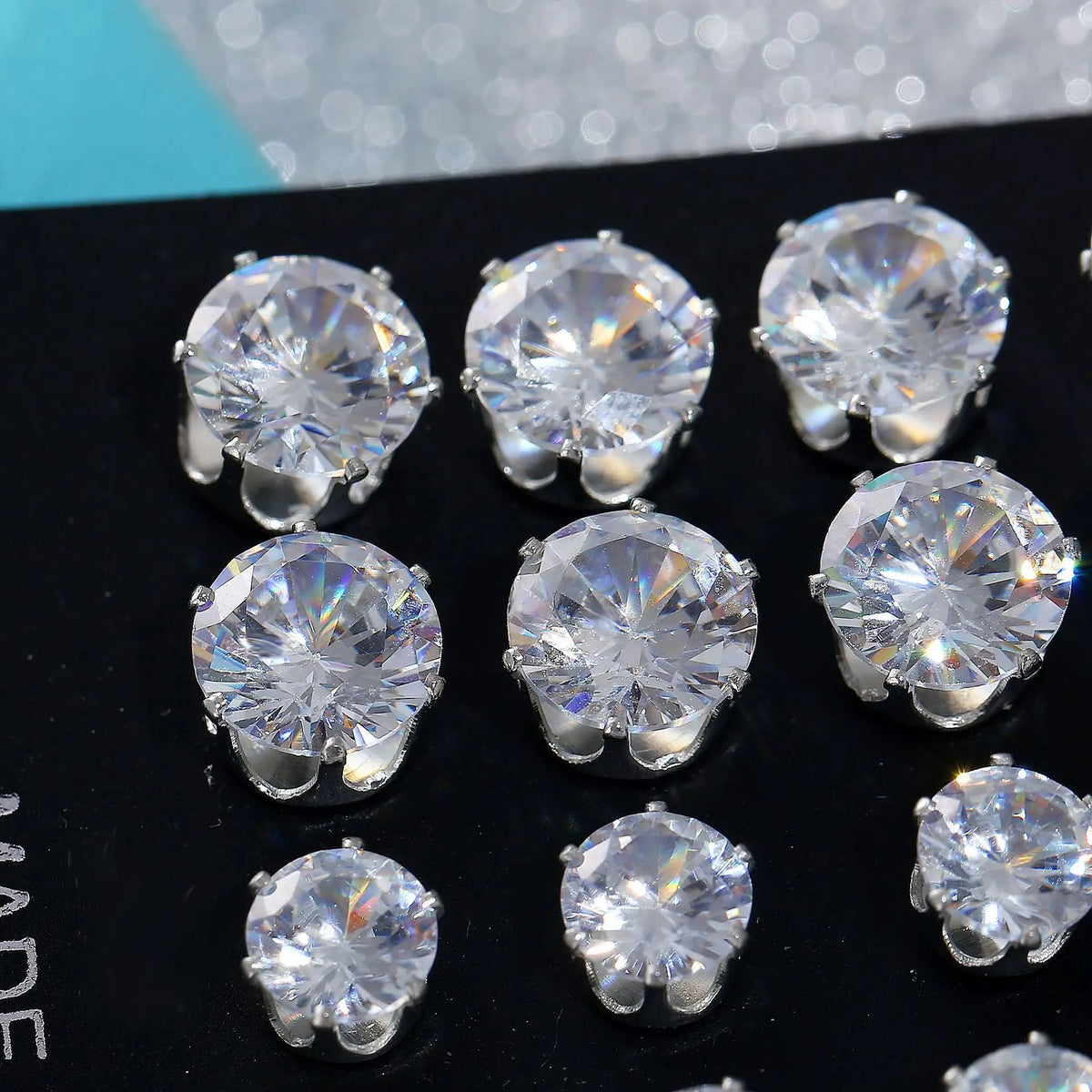 12-Pair Zircon Stud Earring Collection