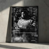 A black and white album cover poster featuring a rapper named SoulFly with the deluxe edition title.