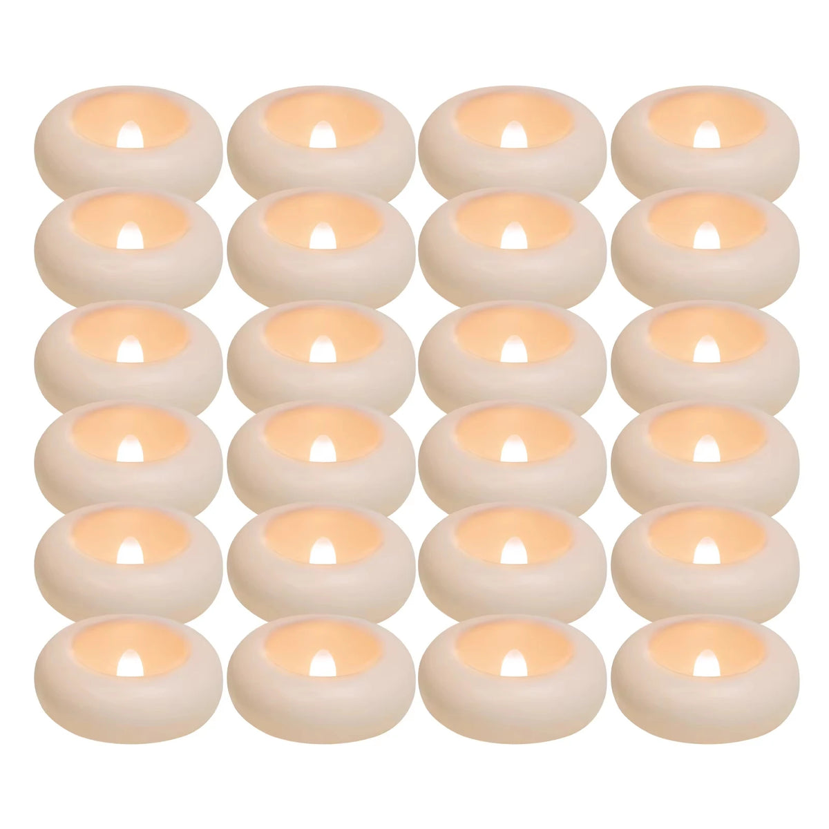 A set of ten waterproof floating LED candles with a warm white glow.