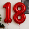 Large Red Number Foil Balloon for Birthday and Anniversary Decor