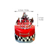 A soccer player birthday decoration kit featuring Cristiano Ronaldo figures and a red cake.