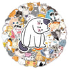 A circular arrangement of various cute cartoon cat stickers for DIY decor