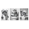 Trois impressions d'art sur toile de chats mignons dans diverses poses pour la décoration intérieure