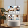 A white acrylic night light features a framed photo of a father and his children with the text Dad thank you for everything.
