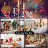 A collage showing various decorative setups for birthdays, weddings, parties, and anniversaries using elegant metal candle ho