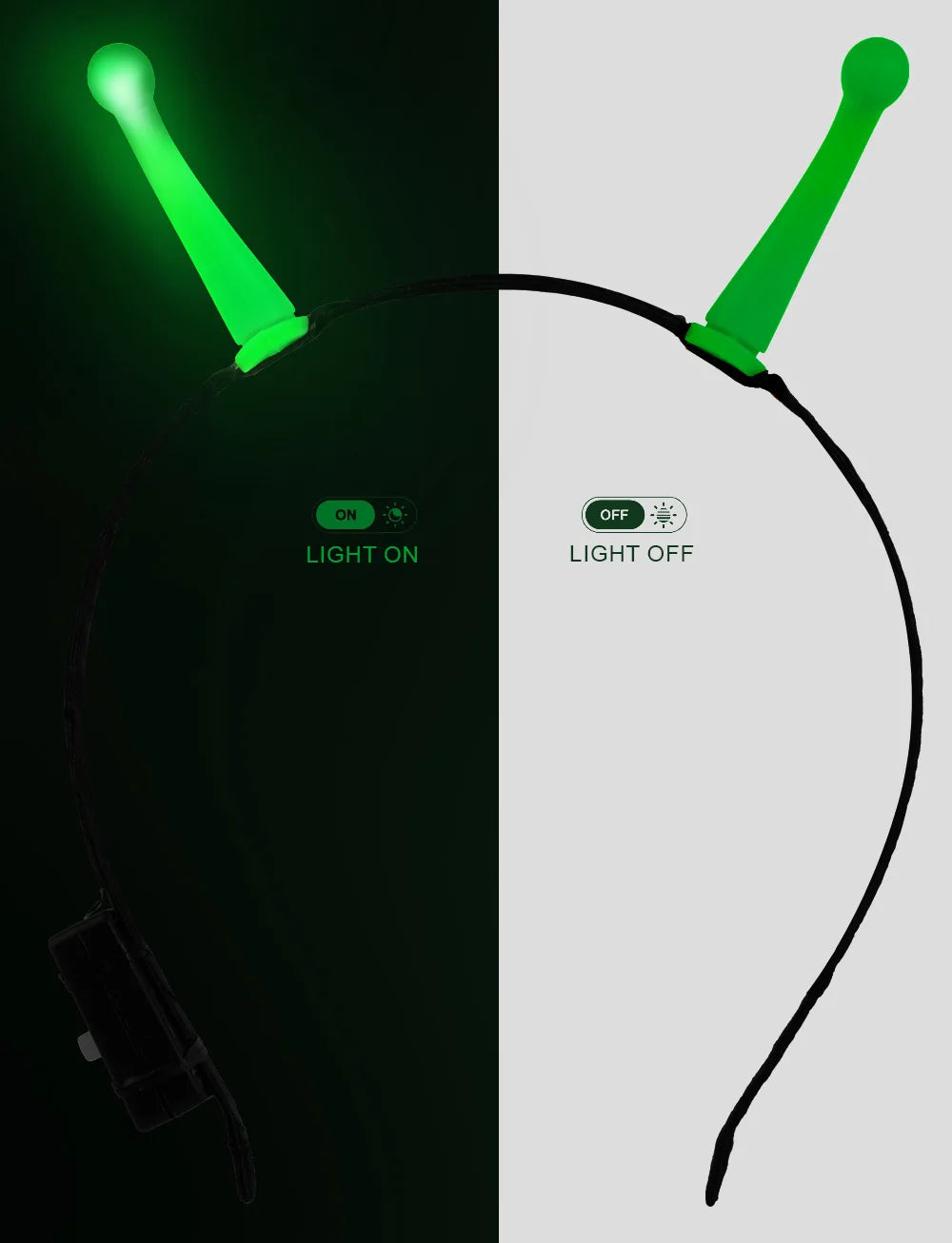 Glowing Alien Antenna Headband for Halloween & Cosplay