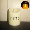 A white pillar candle with the number 7.5*10 printed on it, set against a light background.