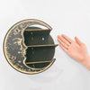 3-Tier Round Wooden Wall Shelf with Crystal Display