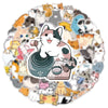 A circular collage of various cute cartoon cat stickers and illustrations.