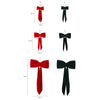 Set of twelve velvet Christmas tree bow ornaments in various sizes and colors