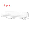 Four clear acrylic floating record shelves, measuring 12 inches long and 1.7 inches deep.