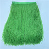 Bright green beaded tassel fringe trim for curtains and DIY projects