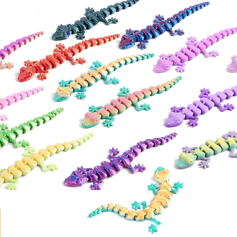 Articulated 3D-Printed Gecko Desk Ornament – Flexible Fidget Toy