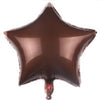 A dark brown foil star and heart balloon assortment.