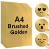 A4 brushed golden vinyl sticker paper with ten sheets, featuring a smiling face emoji design.