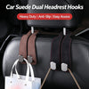Suede Car Headrest Hooks for Bags and Groceries