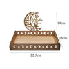 Bandeja de madera con diseño de media luna y estrella islámica para decoración de Ramadán