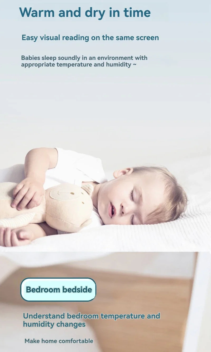 Compact Weather Station Clock with Color Display and Temperature & Humidity Monitor